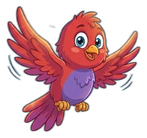 Bird, a red bird in flight